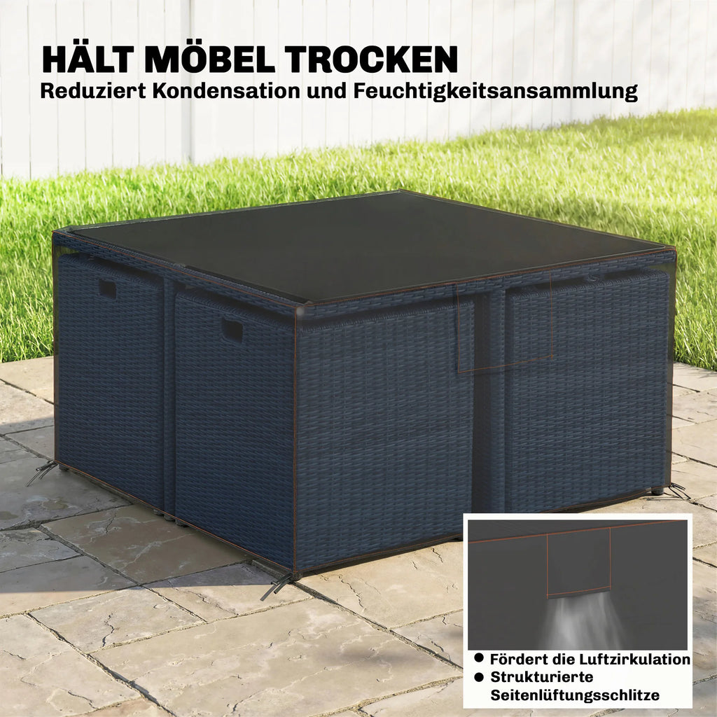 Apsauginis uždangalas baldams poliesterio 125x125x74cm juodas