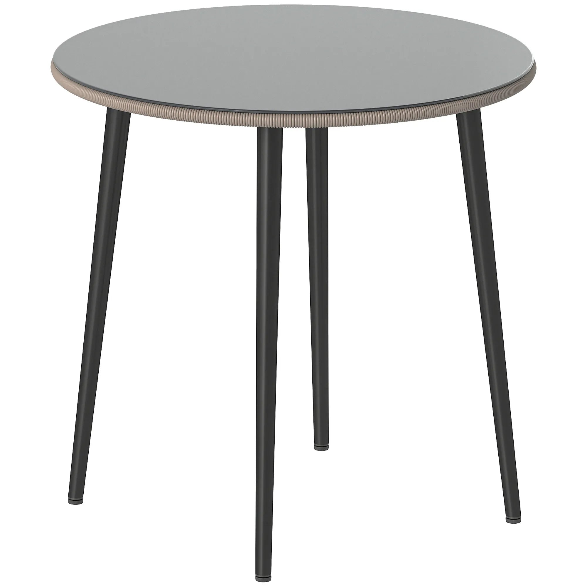 Apvalus lauko stalas iš plieno ir rotano 80 cm