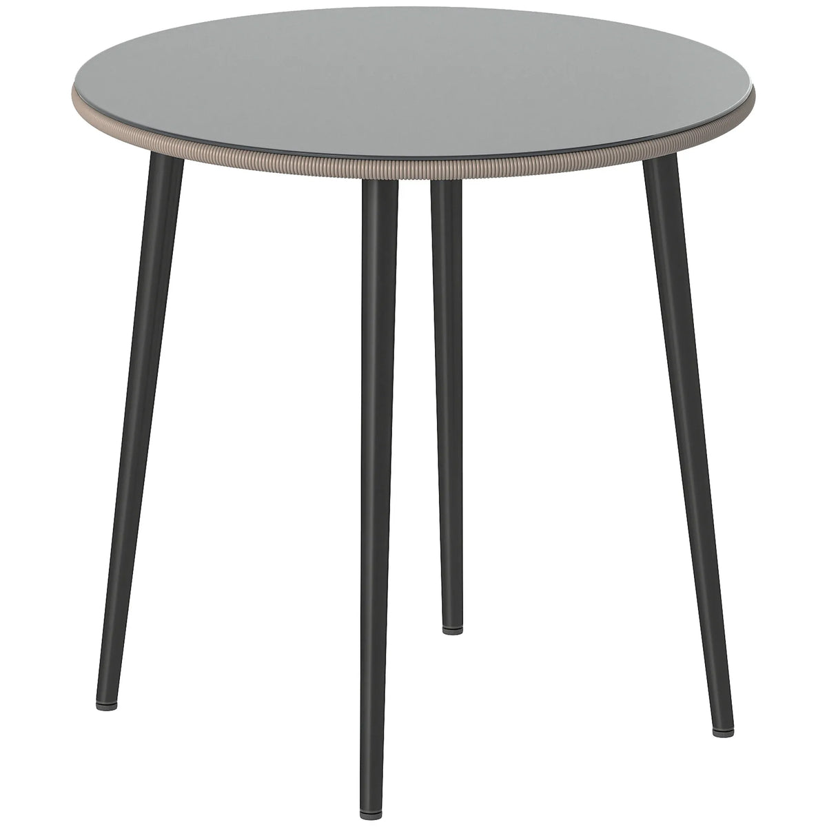 Apvalus lauko stalas iš plieno ir rotano 80 cm