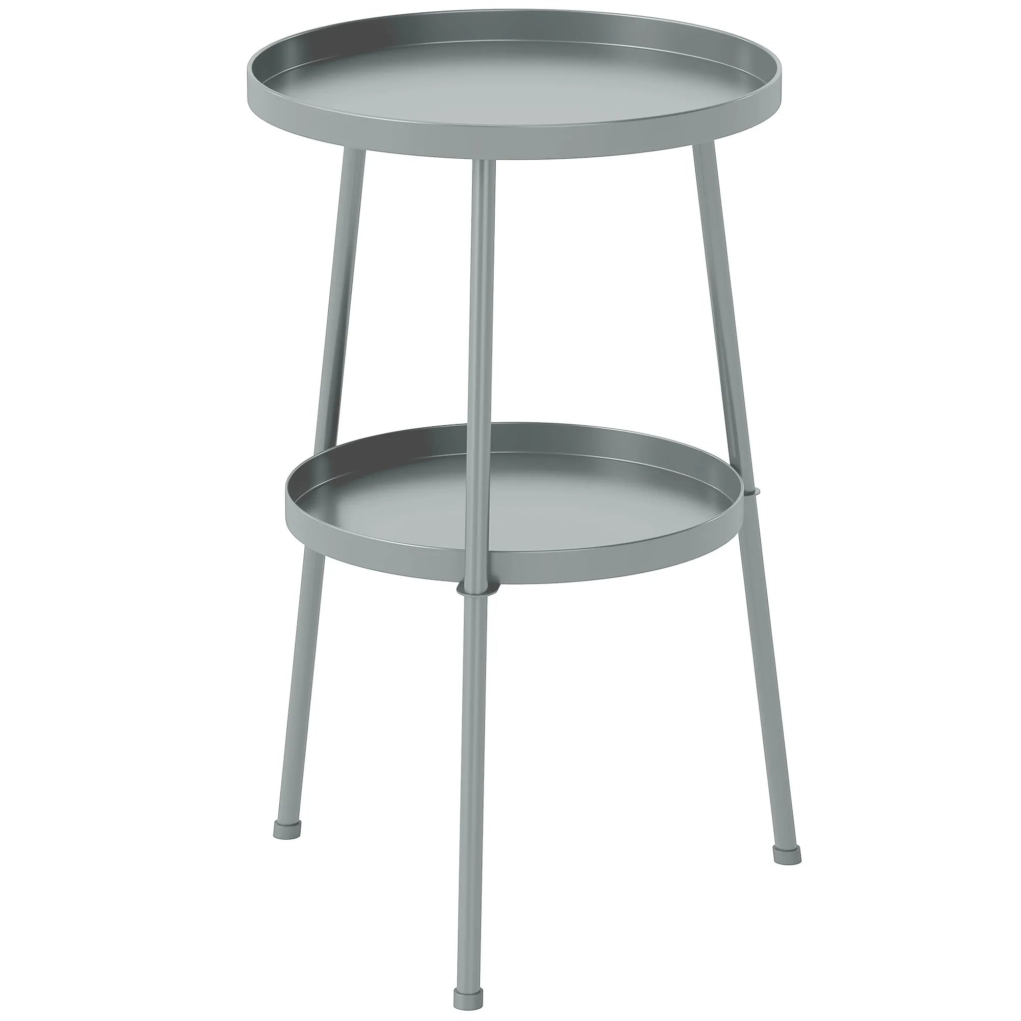 Apvalus lauko staliukas metalinis 36 cm tamsiai pilkas