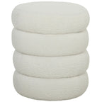 Apvalus pufas, iki 120 kg, Ø 40 × 45 cm, baltas