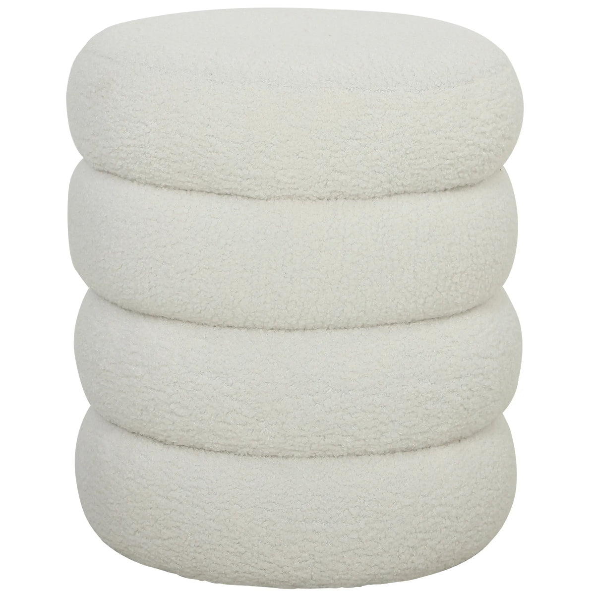 Apvalus pufas, iki 120 kg, Ø 40 × 45 cm, baltas