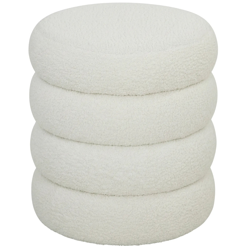 Apvalus pufas, iki 120 kg, Ø 40 × 45 cm, baltas