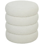 Apvalus pufas, iki 120 kg, Ø 40 × 45 cm, baltas