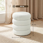 Apvalus pufas, iki 120 kg, Ø 40 × 45 cm, baltas