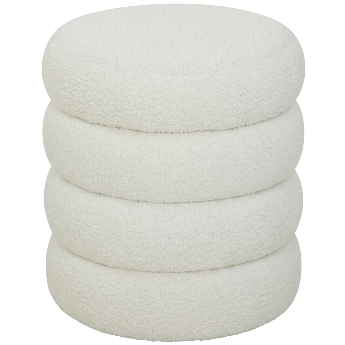 Apvalus pufas, iki 120 kg, Ø 40 × 45 cm, baltas