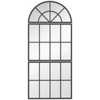 Arkinis sieninis veidrodis, lango formos, 3 dalių, 120 × 54 cm, juodas