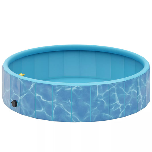 Sulankstomas šunų baseinas su fontano ir vandens pagalvės dizainu Ø120 x 30 cm Mėlynas