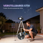 Astronominis teleskopas pradedantiesiems, 70 mm, su reguluojamu trikoju, baltas