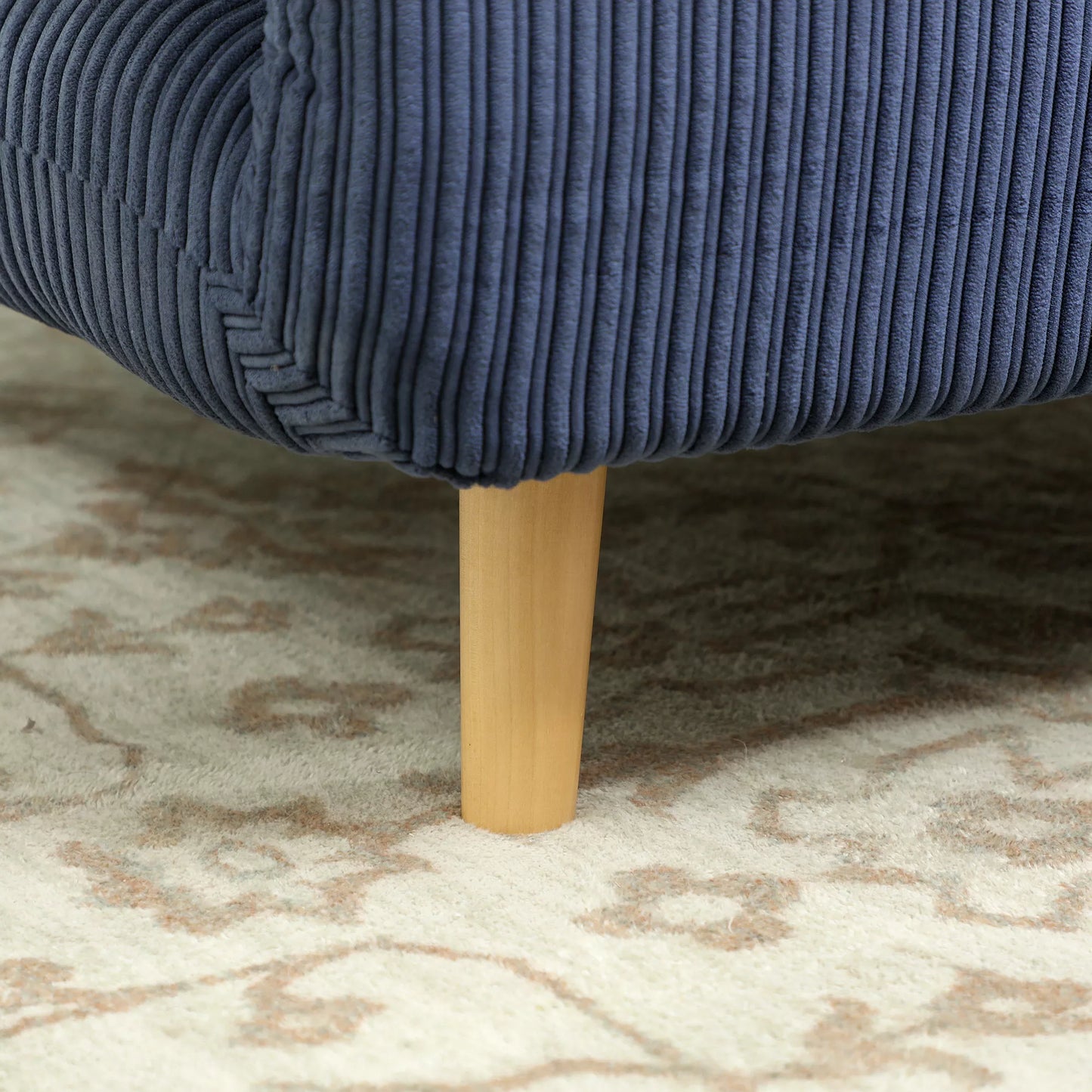 2 viename miegamoji sofa-kėdė svečio lova, reguliuojama galvos atrama, kordilokos išvaizda, 82 cm x 87 cm x 89 cm, mėlyna