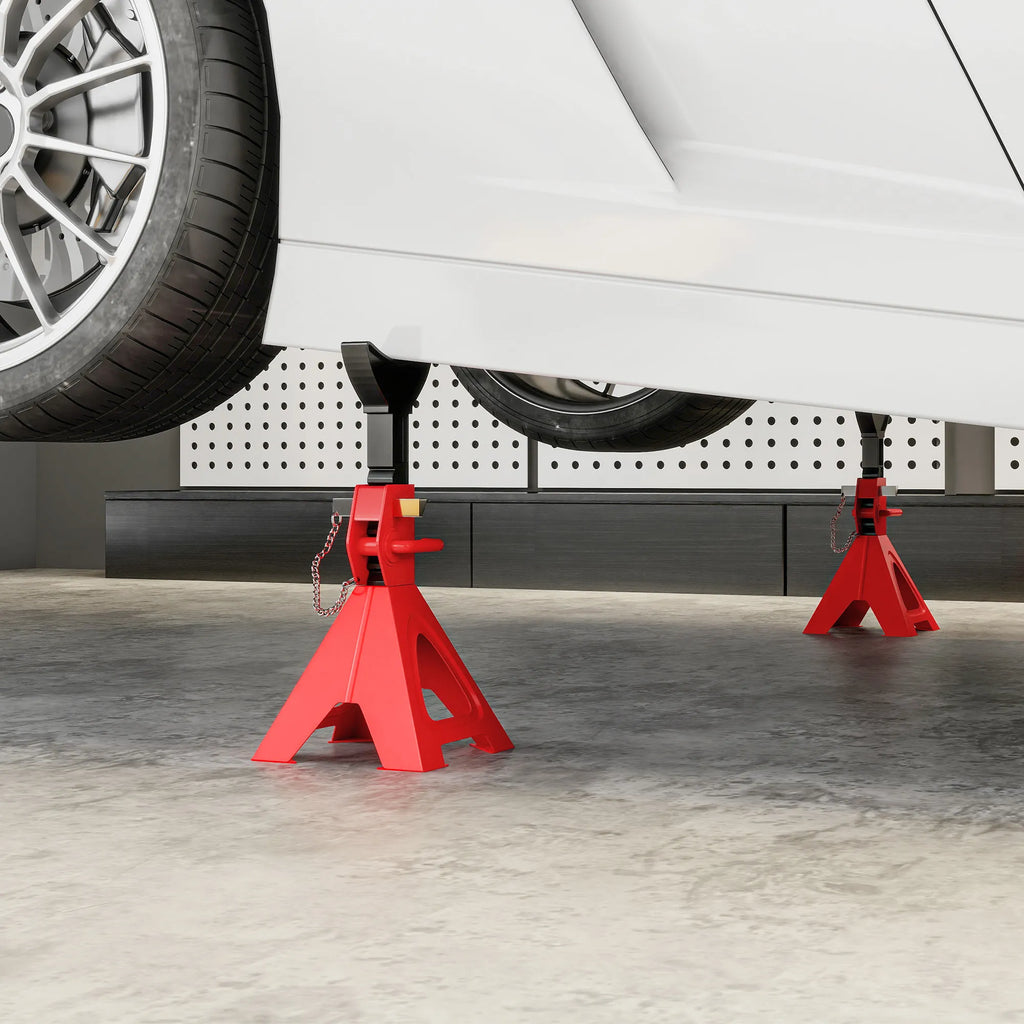 Atraminiai stovai automobiliui, 3 tonų, 2 vnt., raudoni