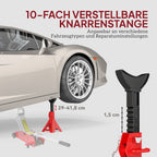 Atraminiai stovai automobiliui, 3 tonų, 2 vnt., raudoni