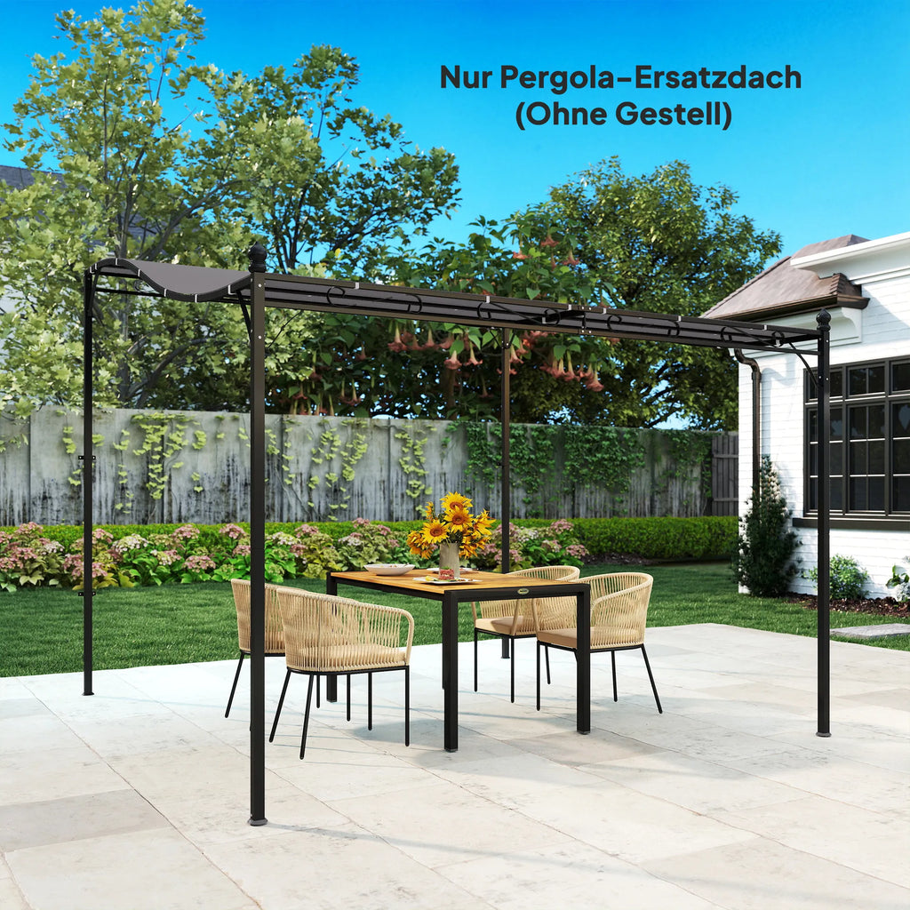 Atsarginis stogas pergolai Saulės tentas terasos stogui Atsarginis stogo tentas 3 x 3 m paviljonui 298x293 cm Tamsiai pilkos spalvos