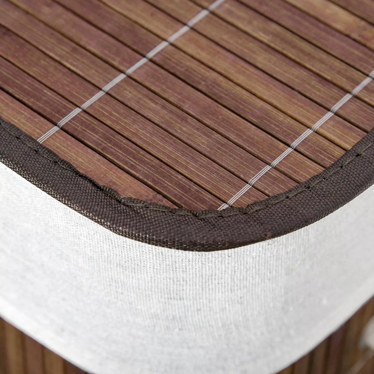 Siauras bambukinis skalbinių krepšys su dangčiu, 100L skalbinių surinktuvas su rankenomis, 2 išimami skalbinių maišai, skalbinių dėžė skalbyklai, miegamajam, vonios kambariui, rudas