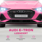 Audi vaikiškas elektromobilis su pulteliu, 3-5 metų vaikams, rožinis 12V