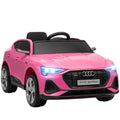 Audi vaikiškas elektromobilis su pulteliu, 3-5 metų vaikams, rožinis 12V