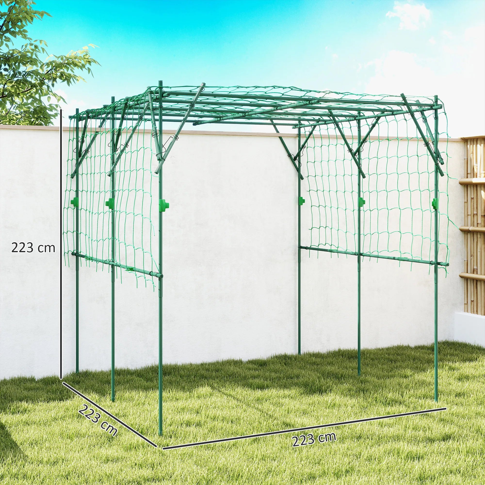 Augalų atrama vijokliniams augalams, reguliuojama, 223x223x223 cm, žalia
