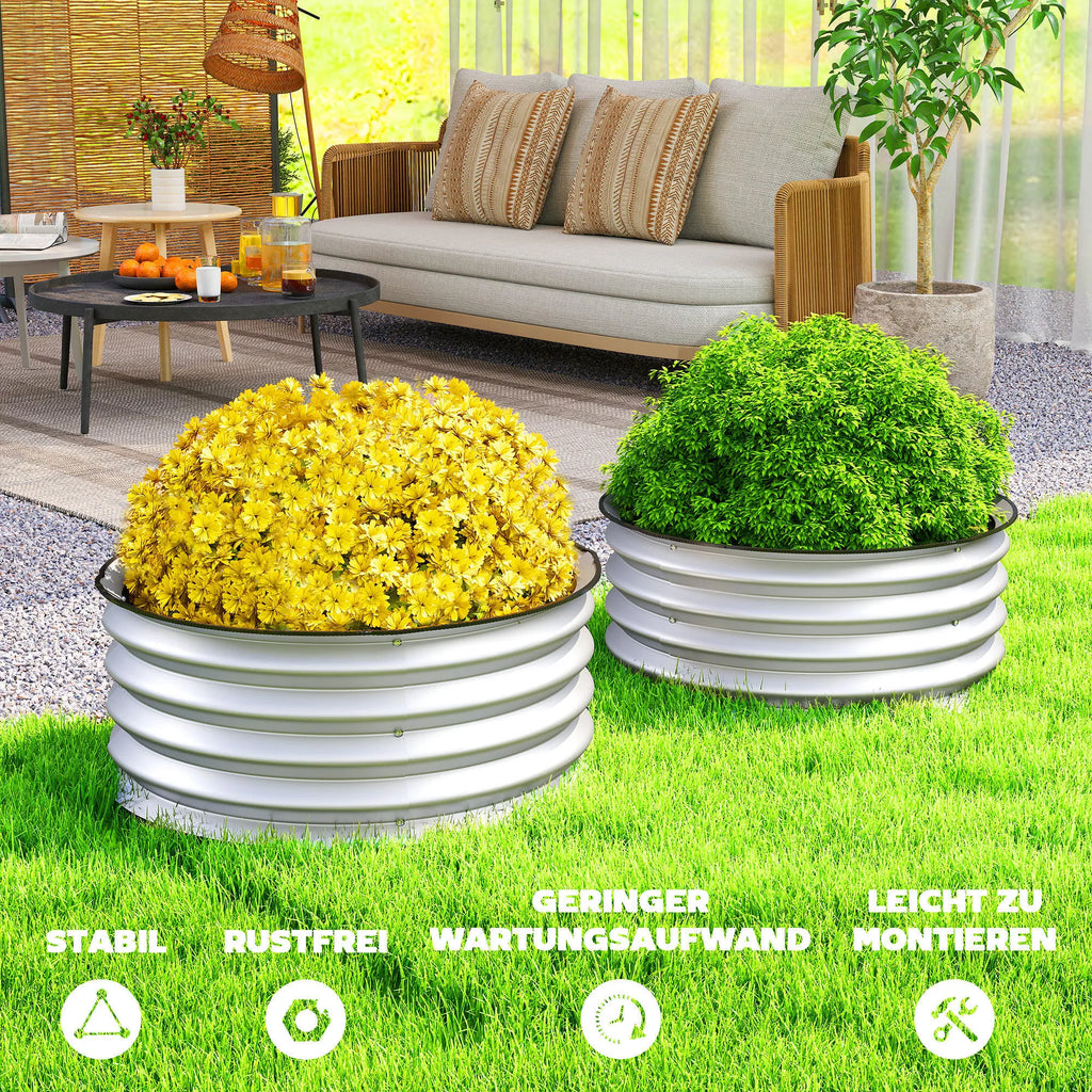Aukšta lysvė surenkama, metalinė, 2 vnt., Ø60 x 30 cm, sidabrinė