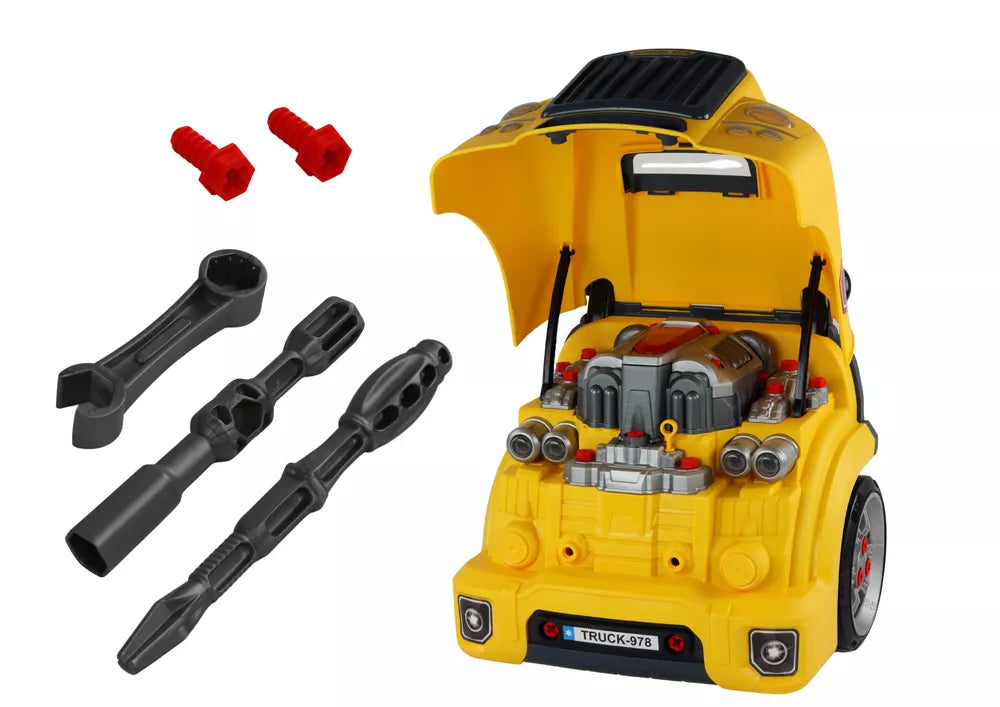 Autobusas-konstruktorius, mechaniko rinkinys, geltonas