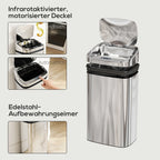 Automatinė šiukšliadėžė su judesio jutikliu, 30 l, sidabrinė