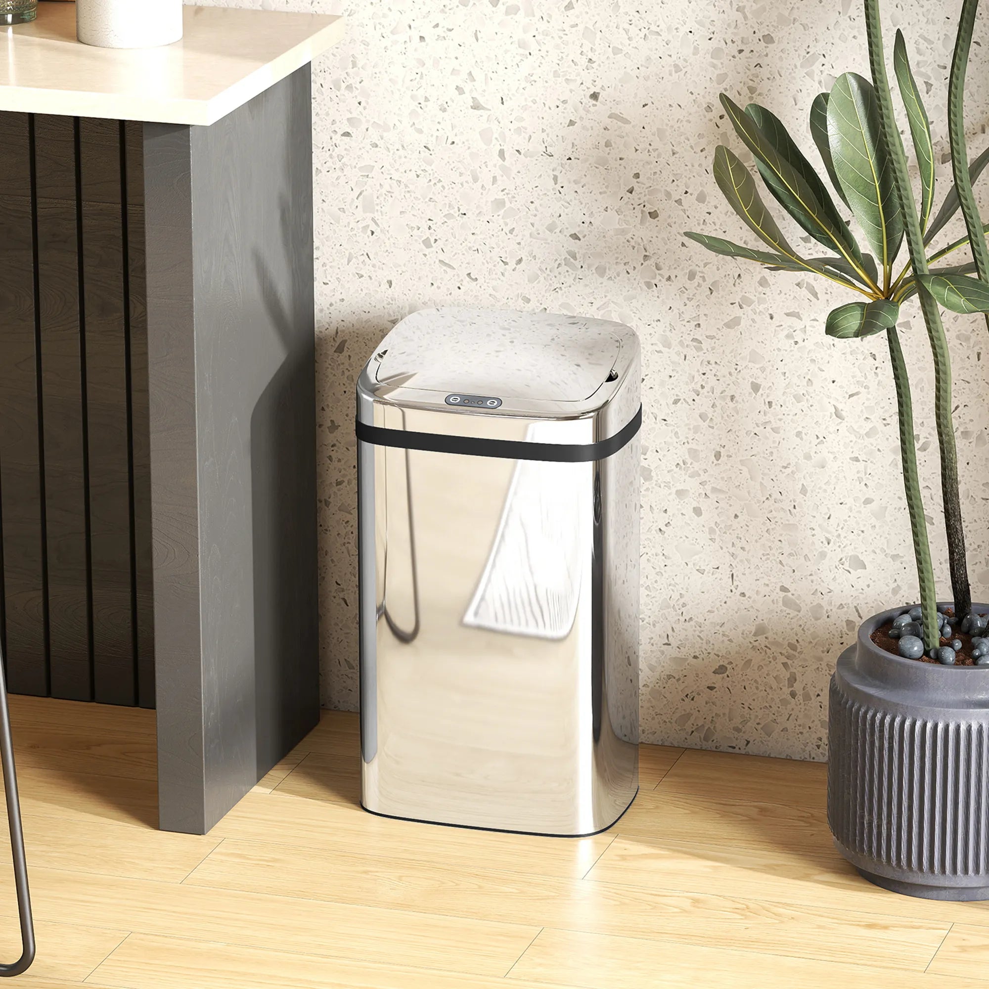 Automatinė šiukšliadėžė su judesio jutikliu, 30 l, sidabrinė