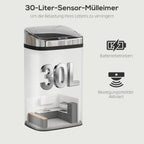 Automatinė šiukšliadėžė su judesio jutikliu, 30 l, sidabrinė
