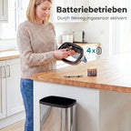 Automatinė šiukšliadėžė su judesio jutikliu, 50 l, sidabrinė