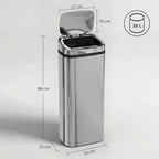 Automatinė šiukšliadėžė su judesio jutikliu, 50 l, sidabrinė