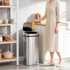 Automatinė šiukšliadėžė su judesio jutikliu, 50 l, sidabrinė
