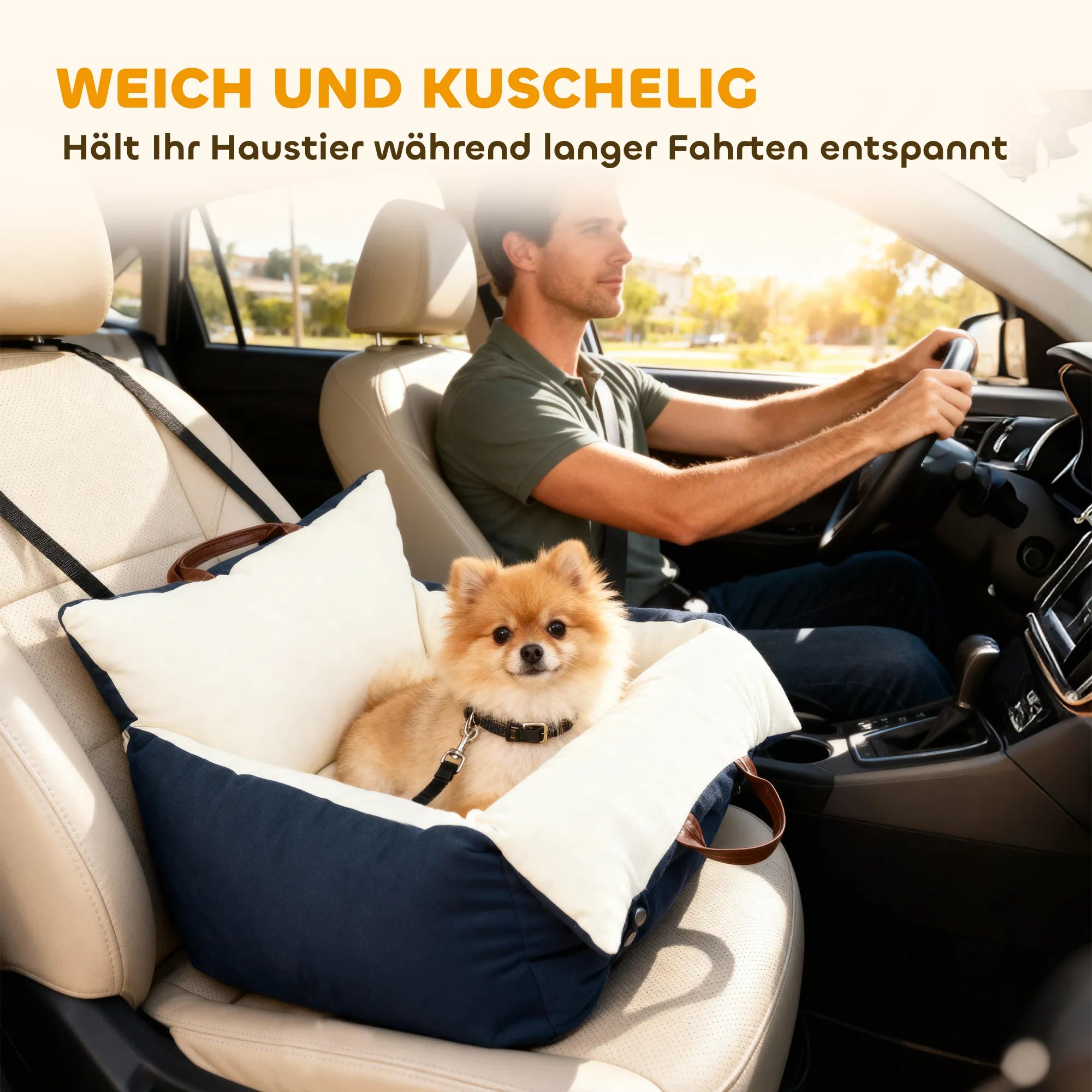 Automobilinė kėdutė šunims iki 5 kg, tamsiai mėlyna