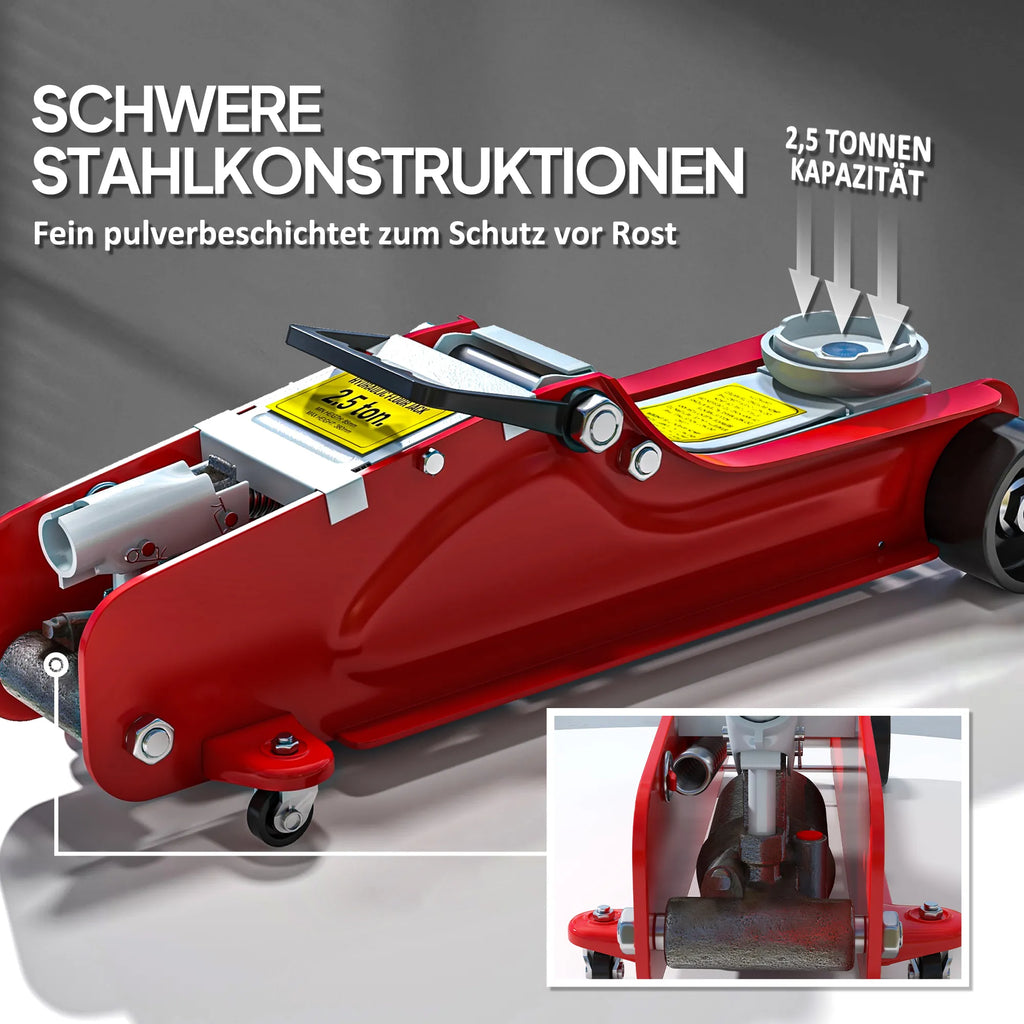 Automobilinis domkratas 2,5 t, 8–38 cm, raudonas