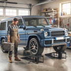 Automobilių užvažiavimo rampa su hidrauliniu keltuvu, 3 t, juodos 2vnt