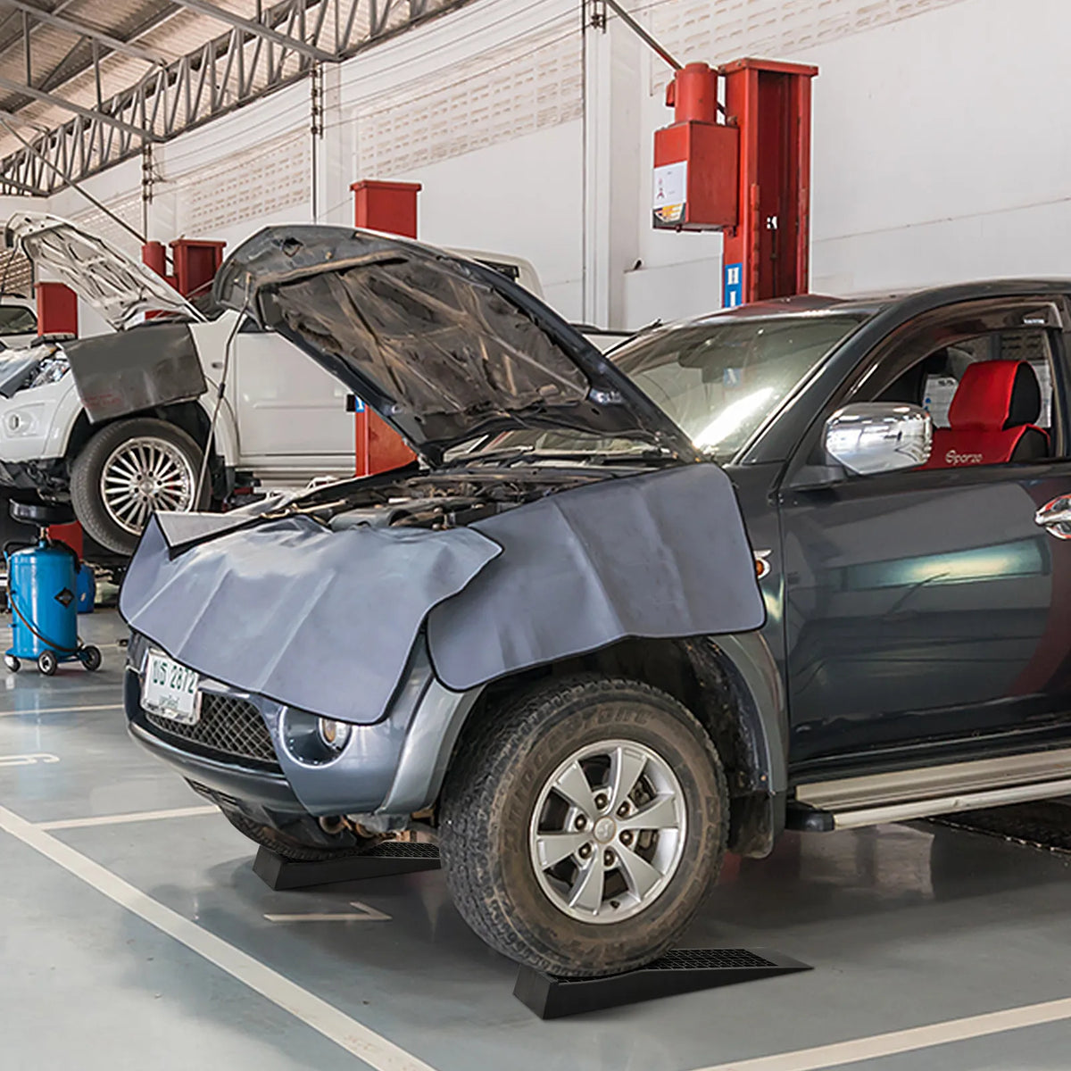 Automobilių užvažiuojamosios rampos rinkinys, 2 vnt., iki 3000 kg, juodos
