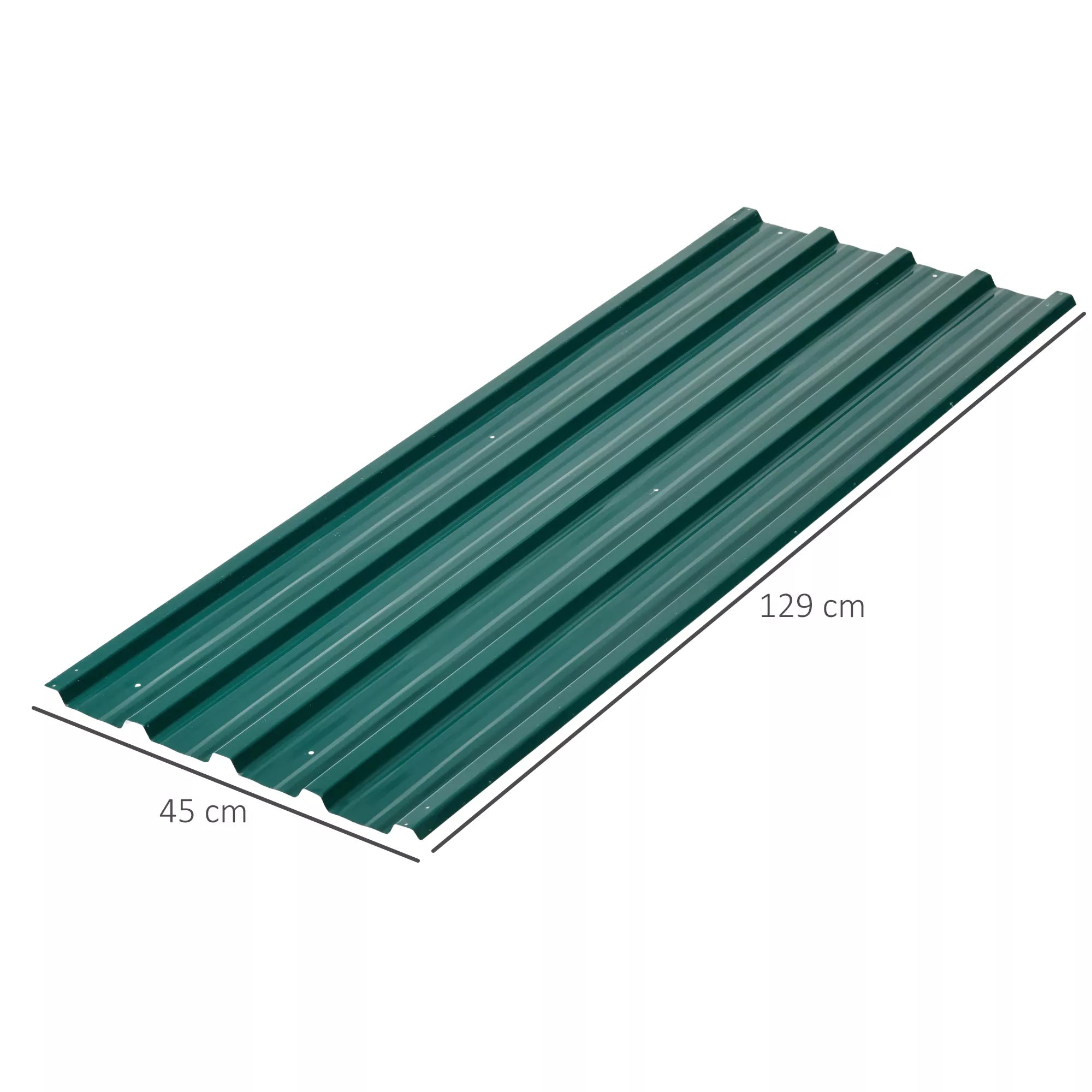 12 vnt. trapecijos formos lakštai 129x45cm 7m² Cinkuoti stogo lakštai 0,25 mm Atsparūs oro sąlygoms profiliuoti lakštai žali