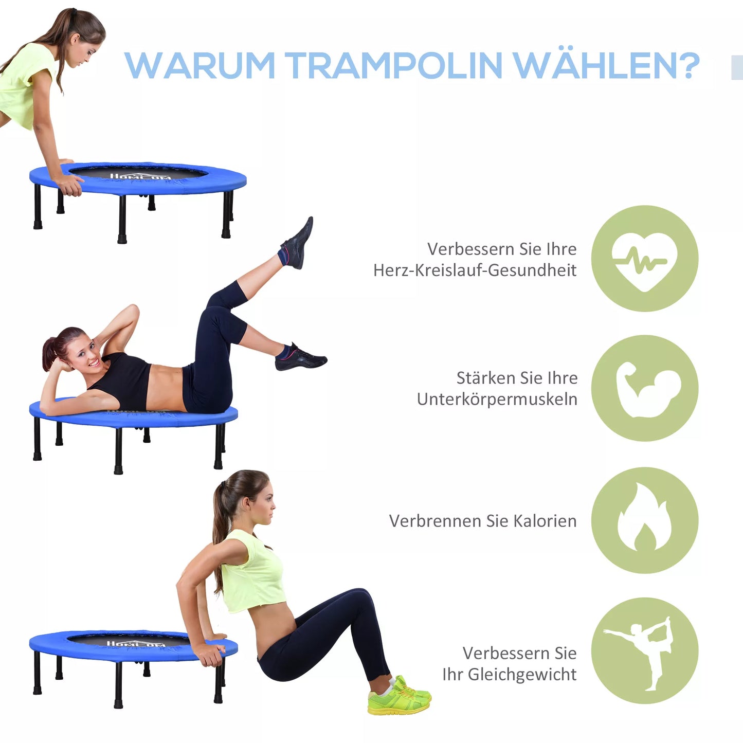 Fitness batutas Ø91 cm Mini batutas su neslystančiomis kojelėmis, atlaiko 100 kg svorį Ø91 x 22,5H cm Juodas+mėlynas