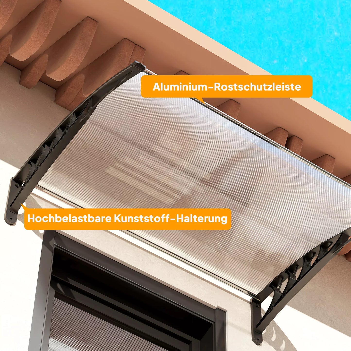 Apsauginis stogelis, atsparus UV spinduliams, atsparus vandeniui, 89x122x24cm, baltas