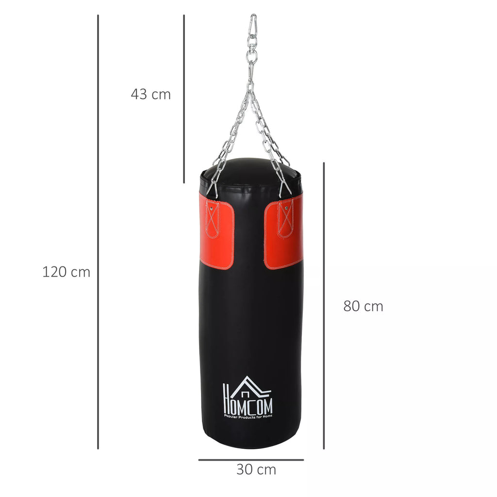 Boksavimo maišo rinkinys Bokso rinkinys su bokso pirštinėmis Užpildytas rinkinys suaugusiems Paaugliams Pakabinamas bokso maišas 16 kg Ø30 x 120 cm Juodas + raudonas