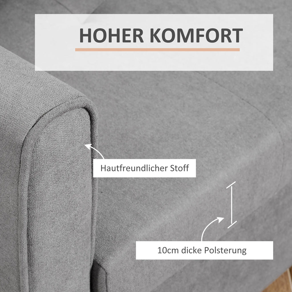 Miegamoji sofa, 2 vietų sofa, iki 200 kg, su paslėpta daiktadėže, polikotonas, pilka