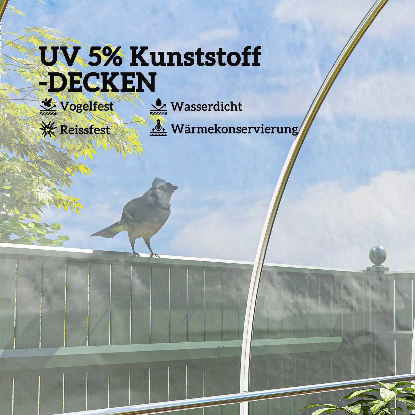 Plastikinis šiltnamio uždangalas, tentelė augalams dengti, UV atsparus, atsparus vandeniui, 6 x 10 m