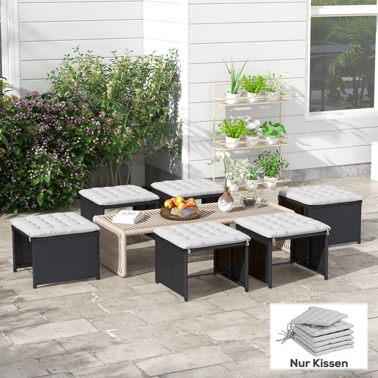 Sodo kėdės užvalkalas, sėdynės pagalvėlė, su dygsniavimu, 40 x 40 x 4 cm, šviesiai pilkas