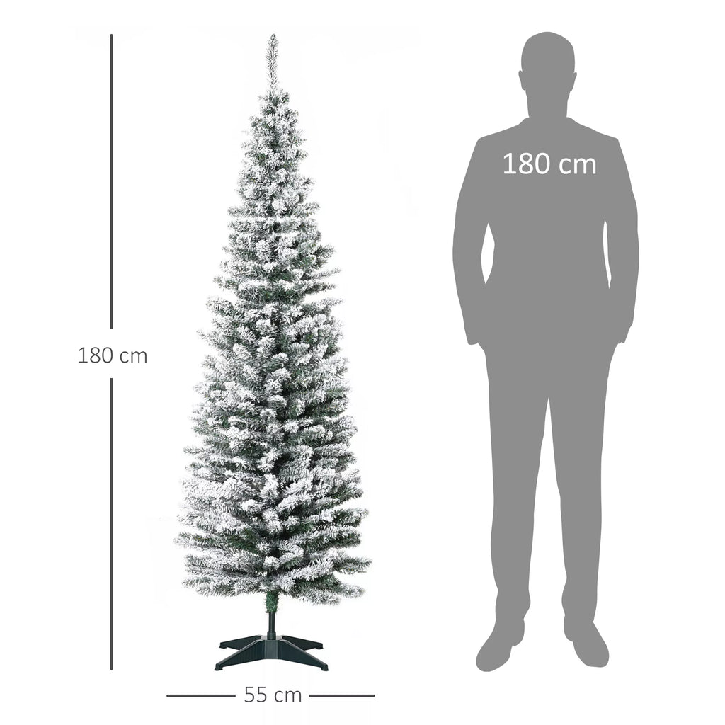 Kalėdų eglutės matmenų schema: 180 cm aukštis, 55 cm plotis, žmogaus palyginimas