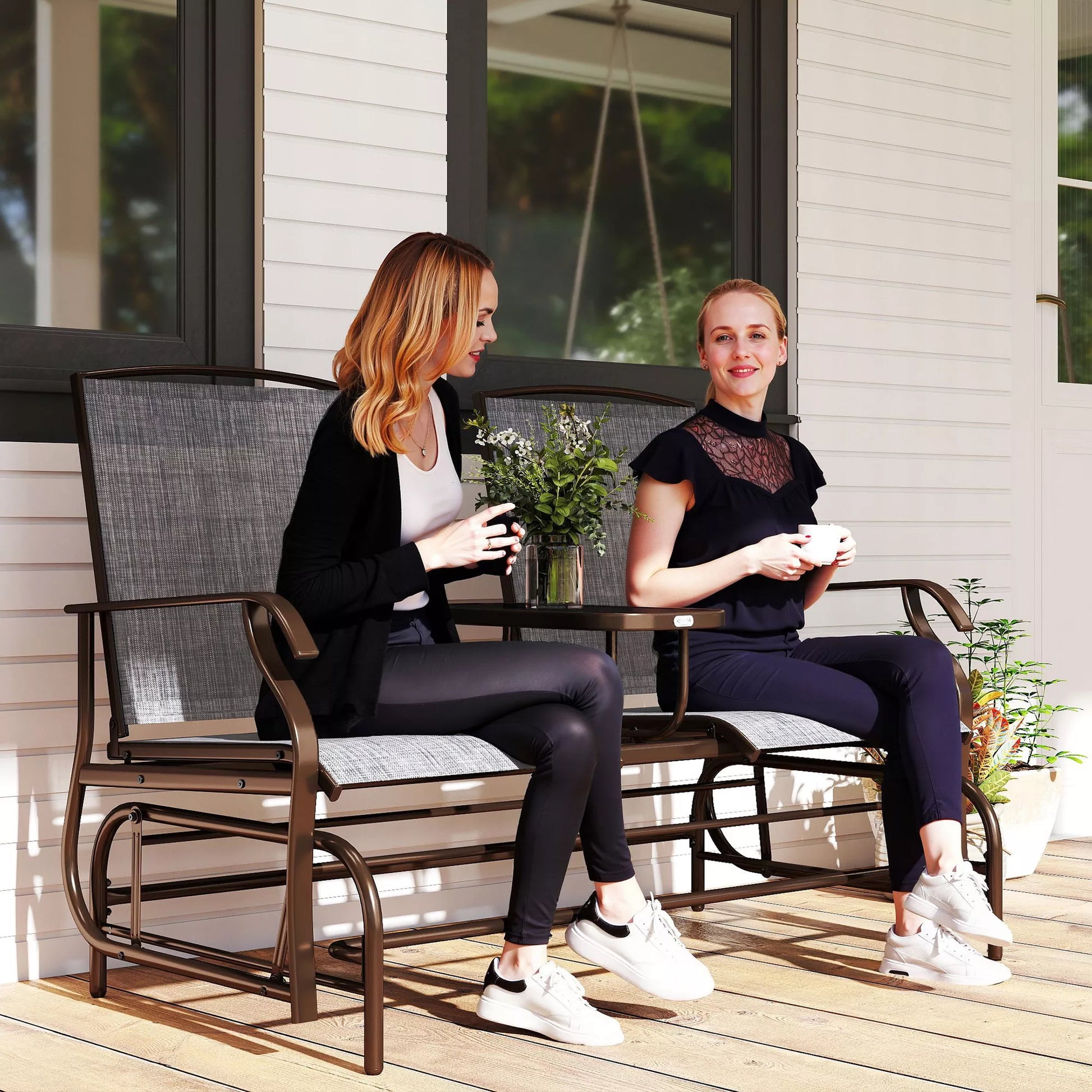 Sodo suolas Sūpynės suolas Sodo suolas su stalu Sūpynės suolas 2 vietų