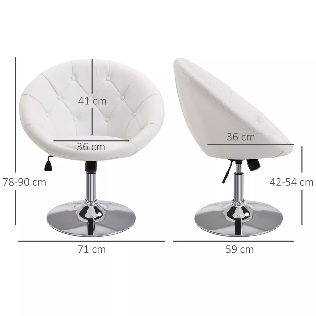 Fotelio matmenų schema: 78–90 cm aukštis, 71 cm pagrindas, 36 cm sėdynė