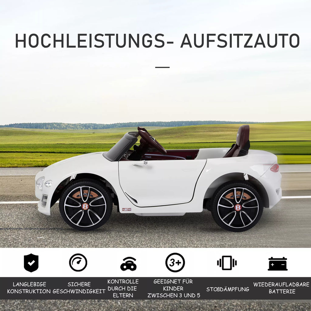 Vaikų automobilis „Bentley GT“ licencijuotas vaikų automobilis Elektrinis automobilis su nuotolinio valdymo pultu 2 x 390 varikliai Vaikams Balta 108 x 60 x 43 cm