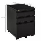 Schema su konteinerio matmenimis: plotis 39 cm, gylis 48 cm, aukštis 60 cm