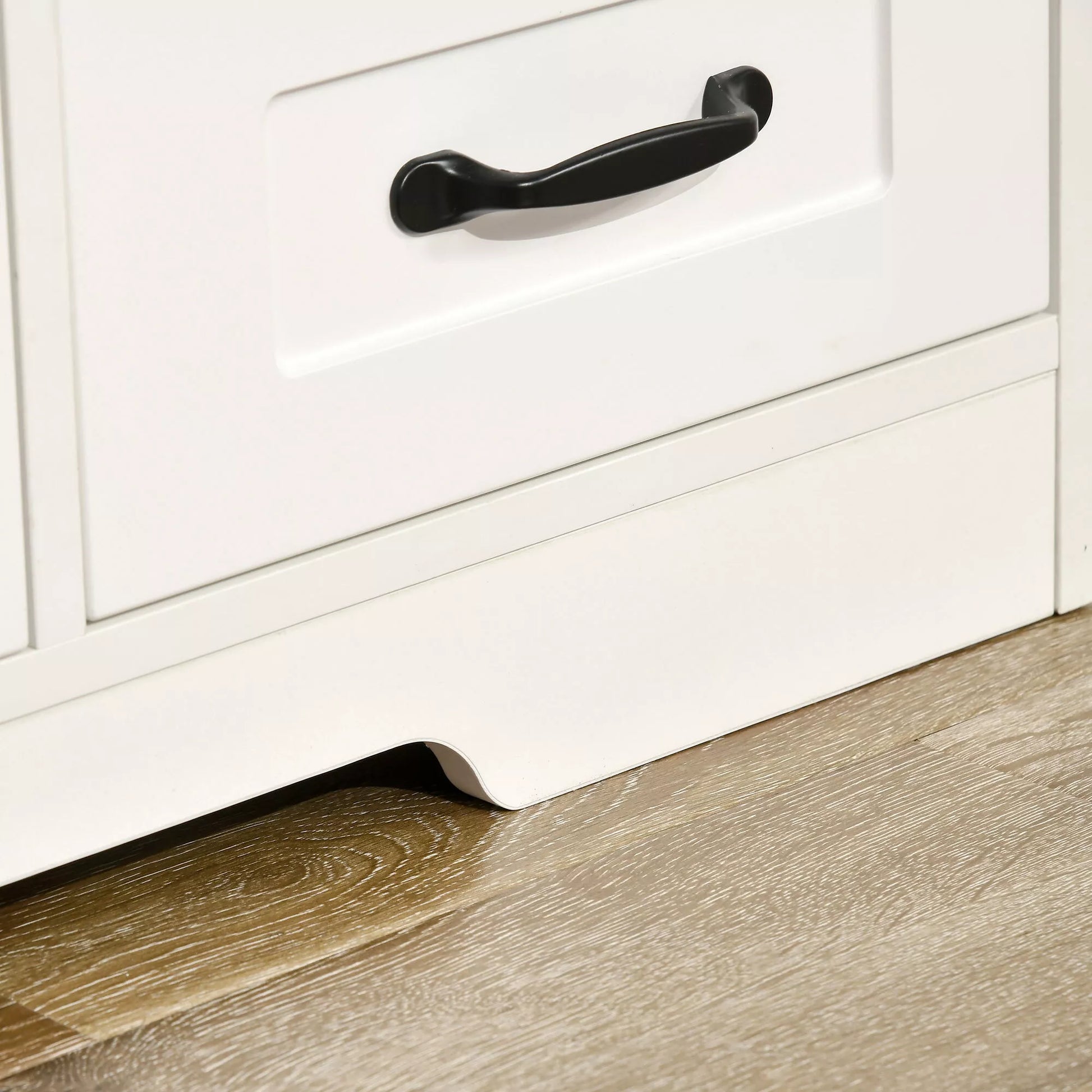 Bufetas Komoda, modernus stilius, 4 stalčiai, 1 spintelė, 105 cm x 40 cm x 76 cm, balta