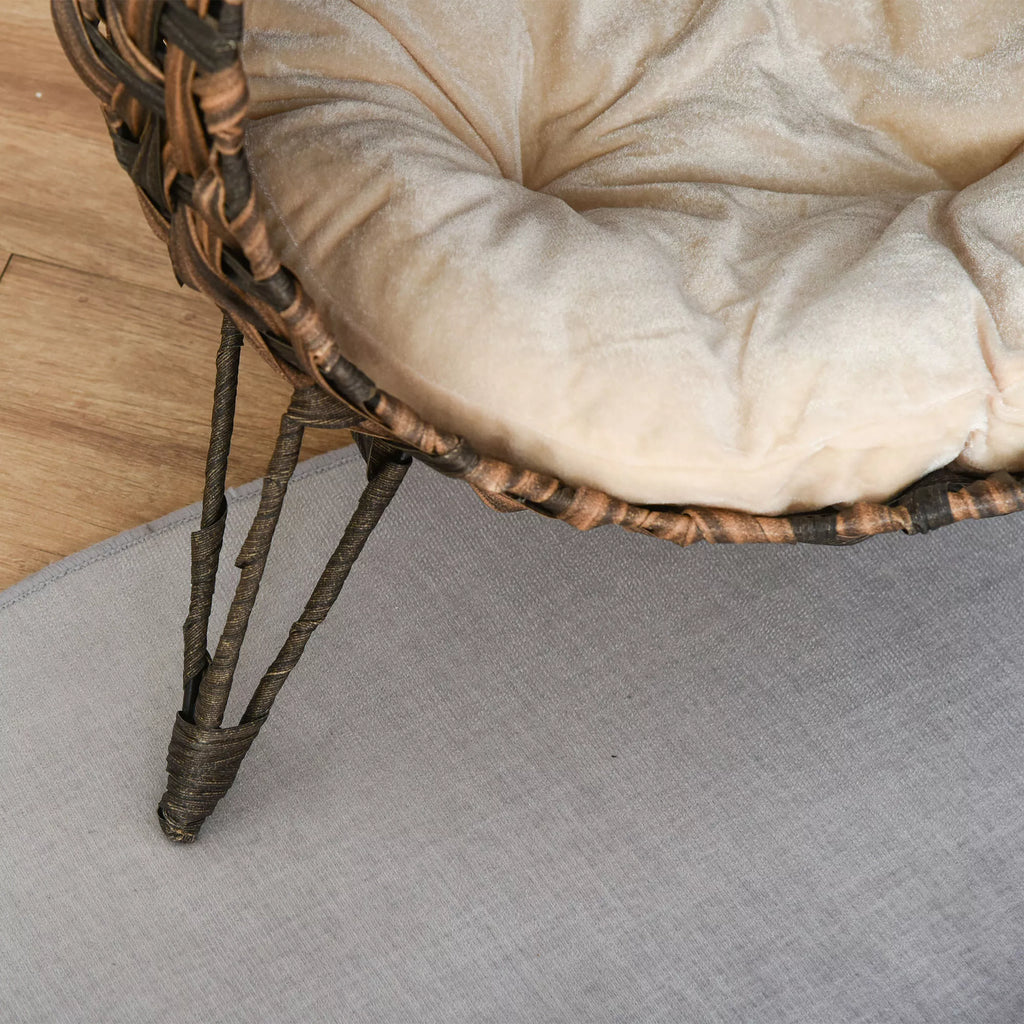 Katės namelis iš rotango su pagalvėlėmis Katės miego vieta Katės urvas su pakeltais kojelėmis Ruda Ø52 x 58 cm