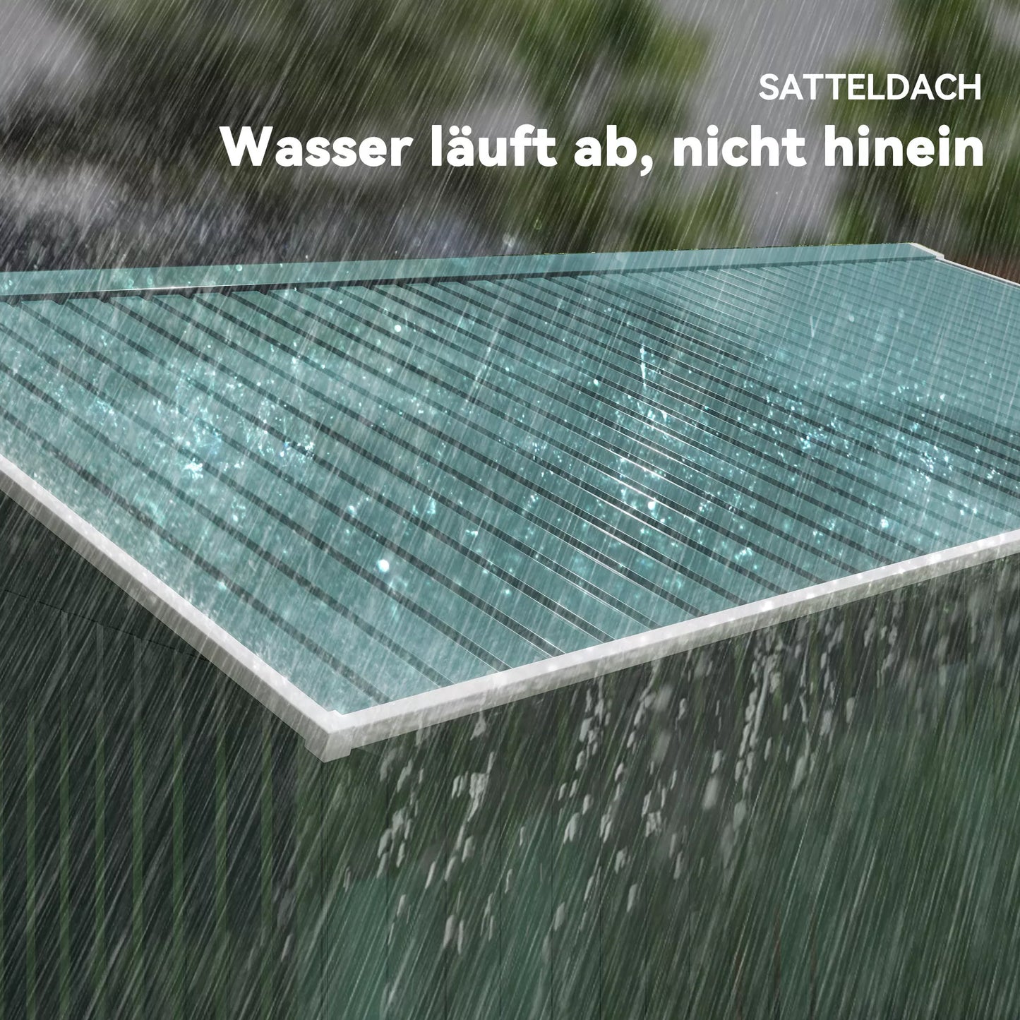 Sodo namelis įrankiams, atsparus oro sąlygoms, su vėdinimo langais, stumdomomis durimis, plieninis, tamsiai žalias