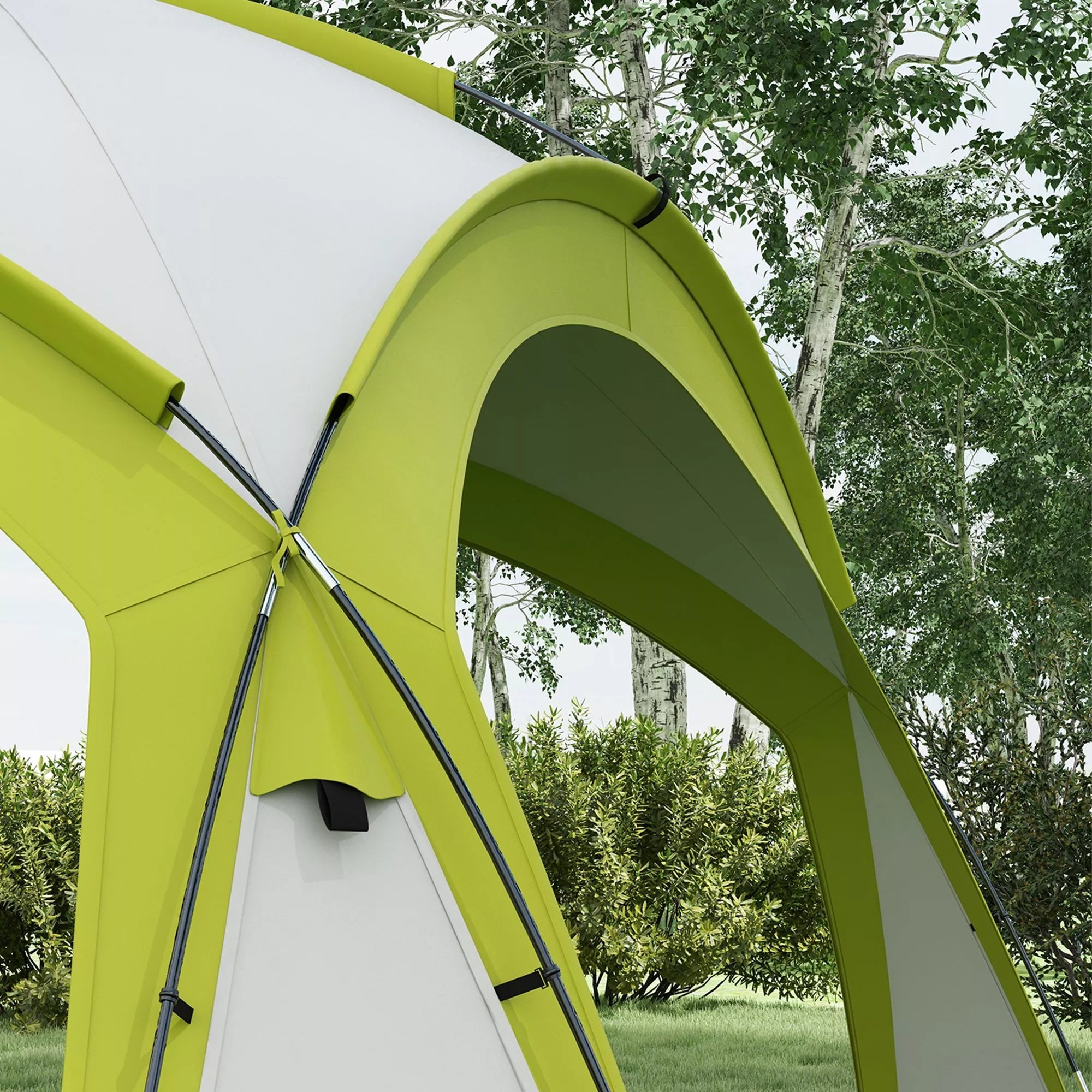 Event Shelter 3,5 x 3,5 m paviljonas su kabliais Durys Vandeniui atsparus Žiemai pritaikytas Sodo paviljonas Žalias
