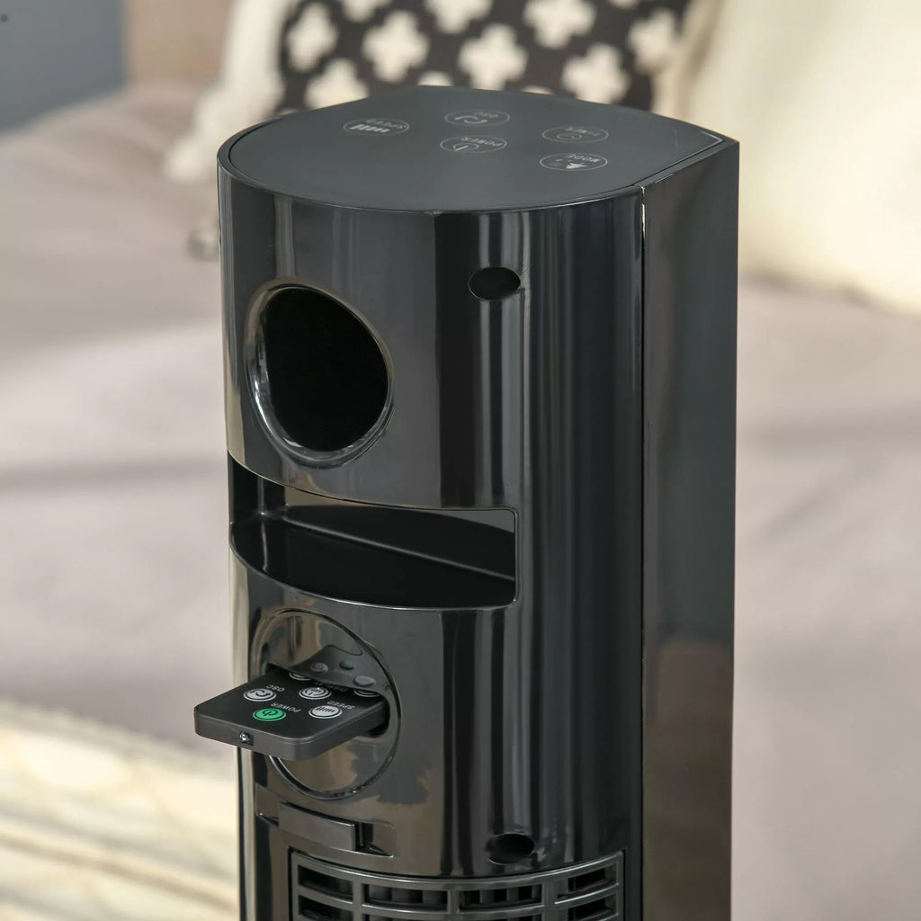 Bokštinis ventiliatorius su nuotolinio valdymo pultu 45 W 70° svyravimas Koloninis ventiliatorius Ventiliatorius su aromato difuzoriumi Laikmačio funkcija 3 ventiliacijos lygiai Juodas